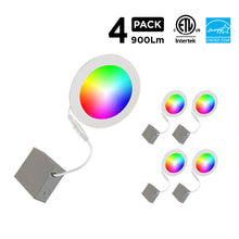 Load image into Gallery viewer, 6&quot; Smart WiFi Color + White LED Recessed Light Fixture (4-Pack)