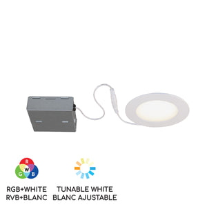 4" Smart Wifi RGB LED White Recessed Light Fixture