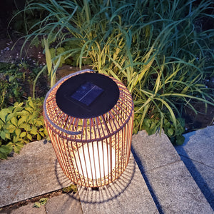 Tulum Smart Solar Outdoor Patio Garden LED Light 13 X 19 In. - Beige